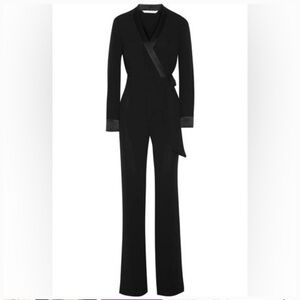 DIANE VON FURSTENBERG | MARGOT Jumpsuit W/ Satin Trim Size 6 Like New